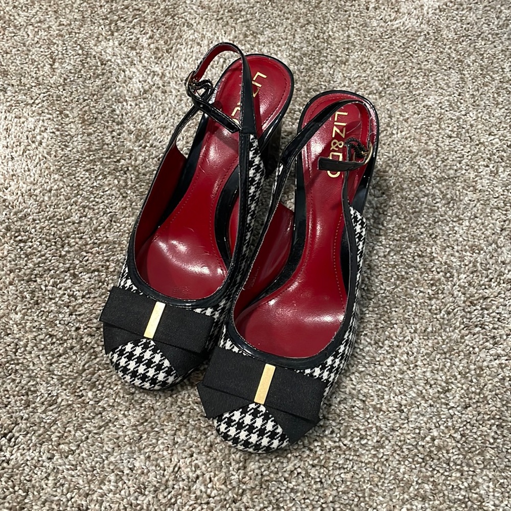 Liz & Co. hounds tooth heels